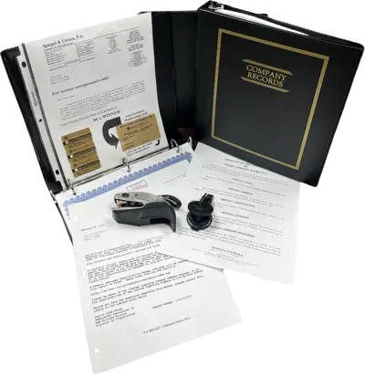 Corporate records book, seal, and formation documents