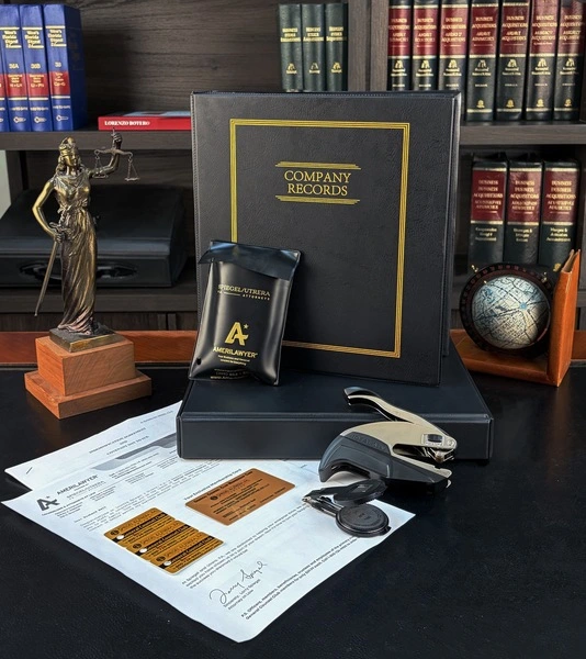Corporate records book, seal, and formation documents